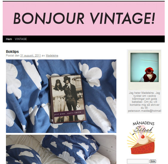 vintage vintage Var med i Söta sakers blogglista!