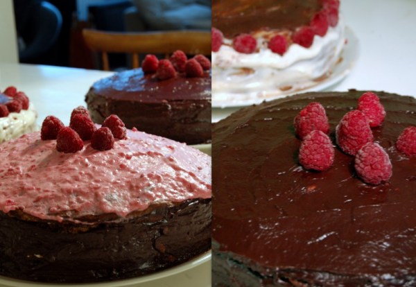 chokladtårta med hallonmousse