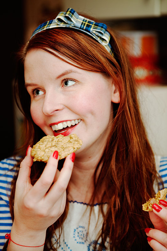 Chocolate chip cookies med havregryn