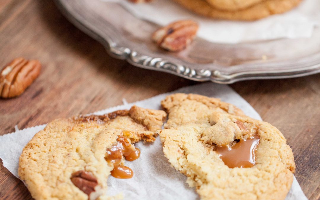 Cookies med pecannötkola